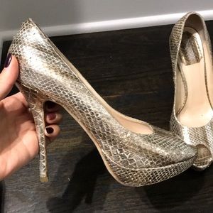 Dior heels 37.5 silver gold